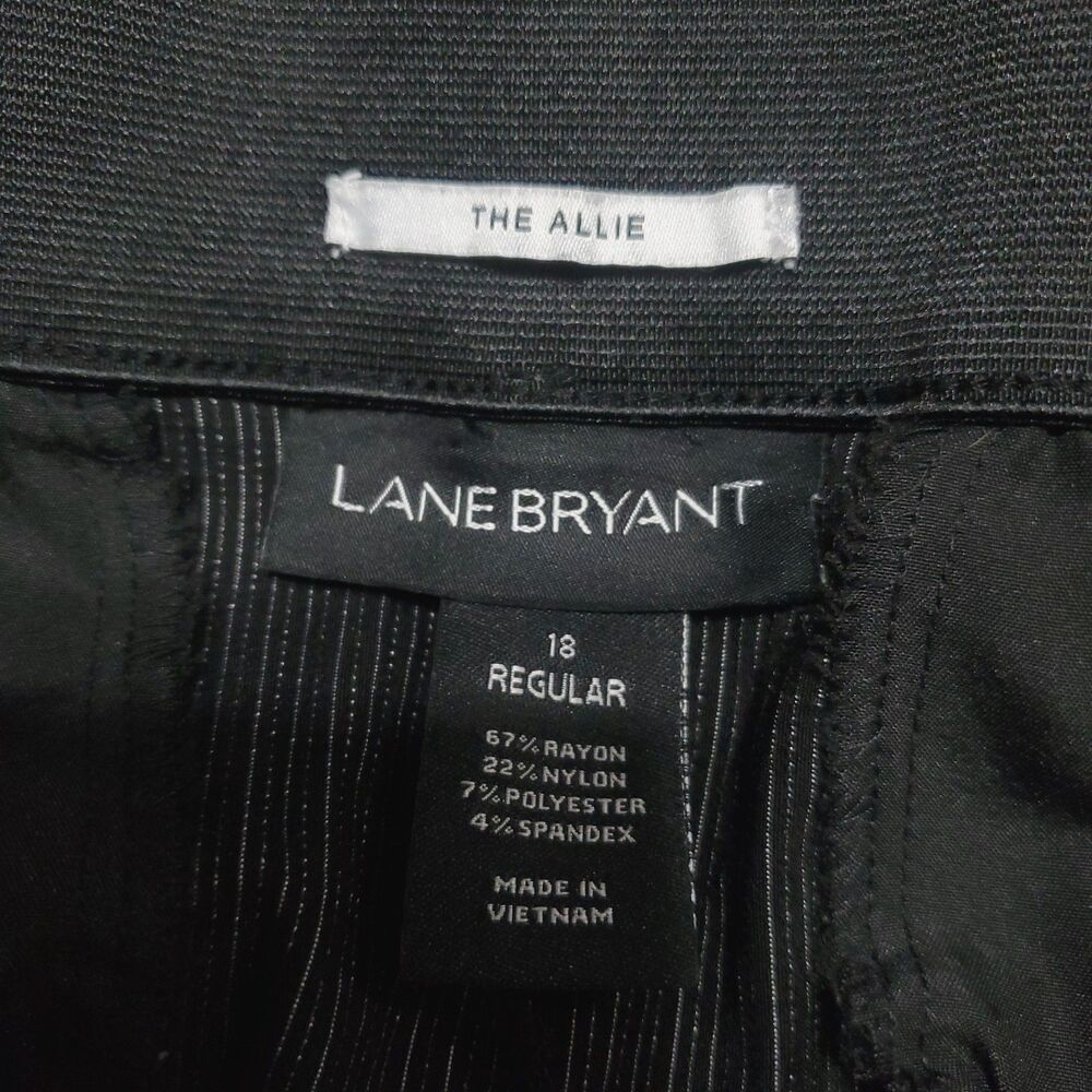 Lane Bryant Black Pin Stripe Dress Pants Trousers Size 18 Regular "The Allie" - Picture 7 of 14